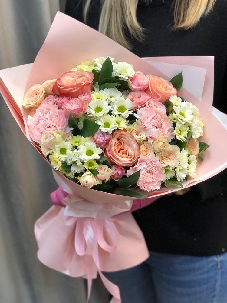 Букет цветов из: Гвоздики, Розы и Хризантемы в Архангельском Ставропольского края