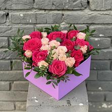 Цветочная композиция из Розы в коробке в Архангельском Ставропольского края