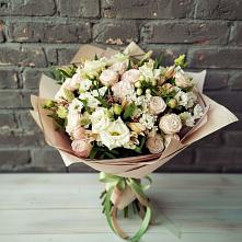 Букет цветов из:  Альстромерии, Розы и Хризантемы в Архангельском Ставропольского края