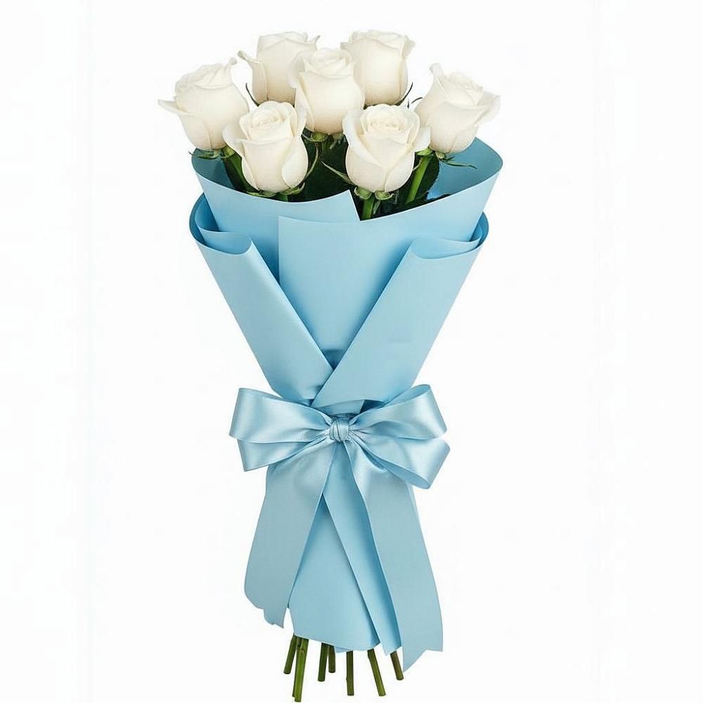 Букет 7 белых роз Проуд в Архангельском Ставропольского края