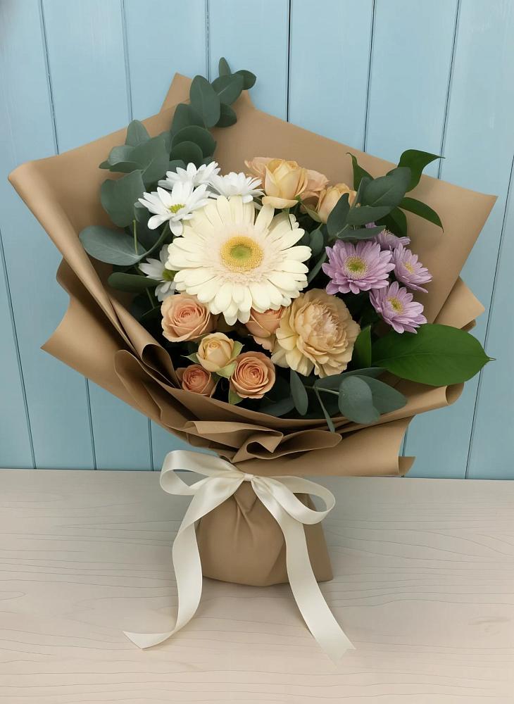 Букет цветов из: Герберы и Хризантемы в Архангельском Ставропольского края