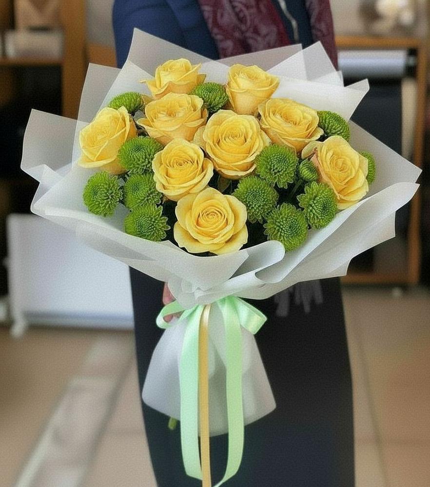 Букет цветов из: Хризантемы и Розы в Архангельском Ставропольского края