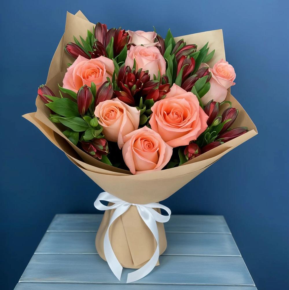 Букет цветов из: Розы и Альстромерии в Архангельском Ставропольского края