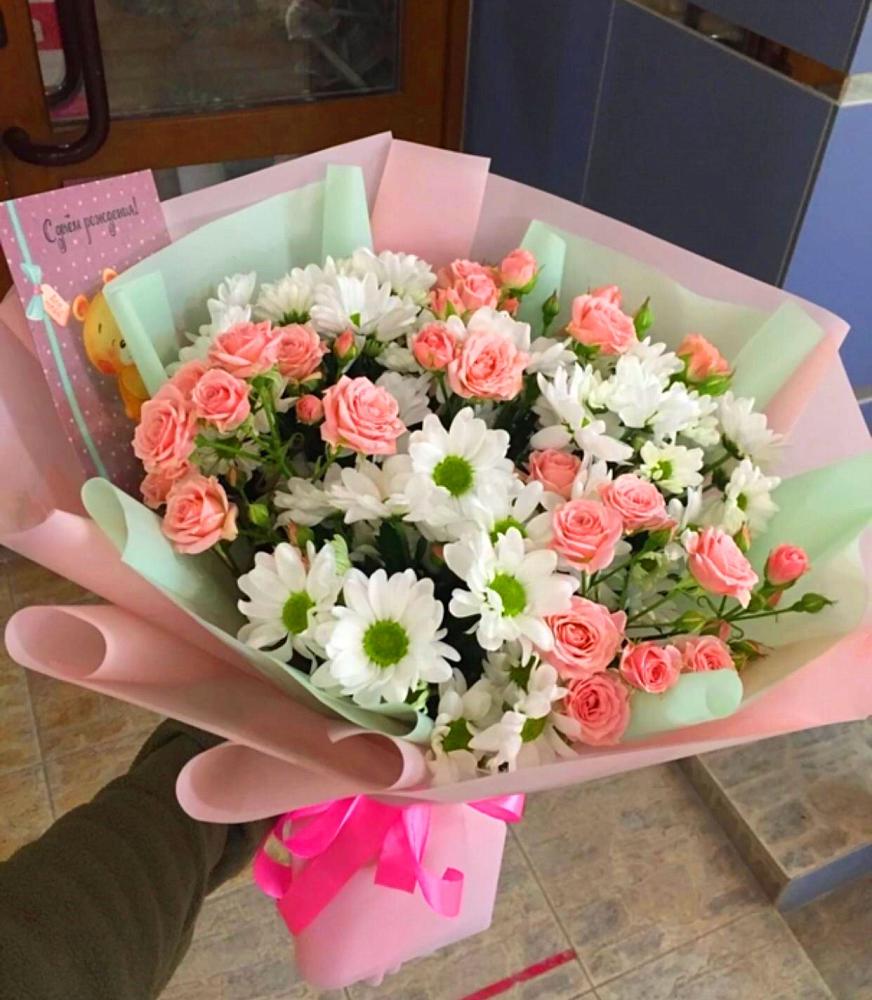 Букет цветов из: Розы и Хризантемы в Архангельском Ставропольского края