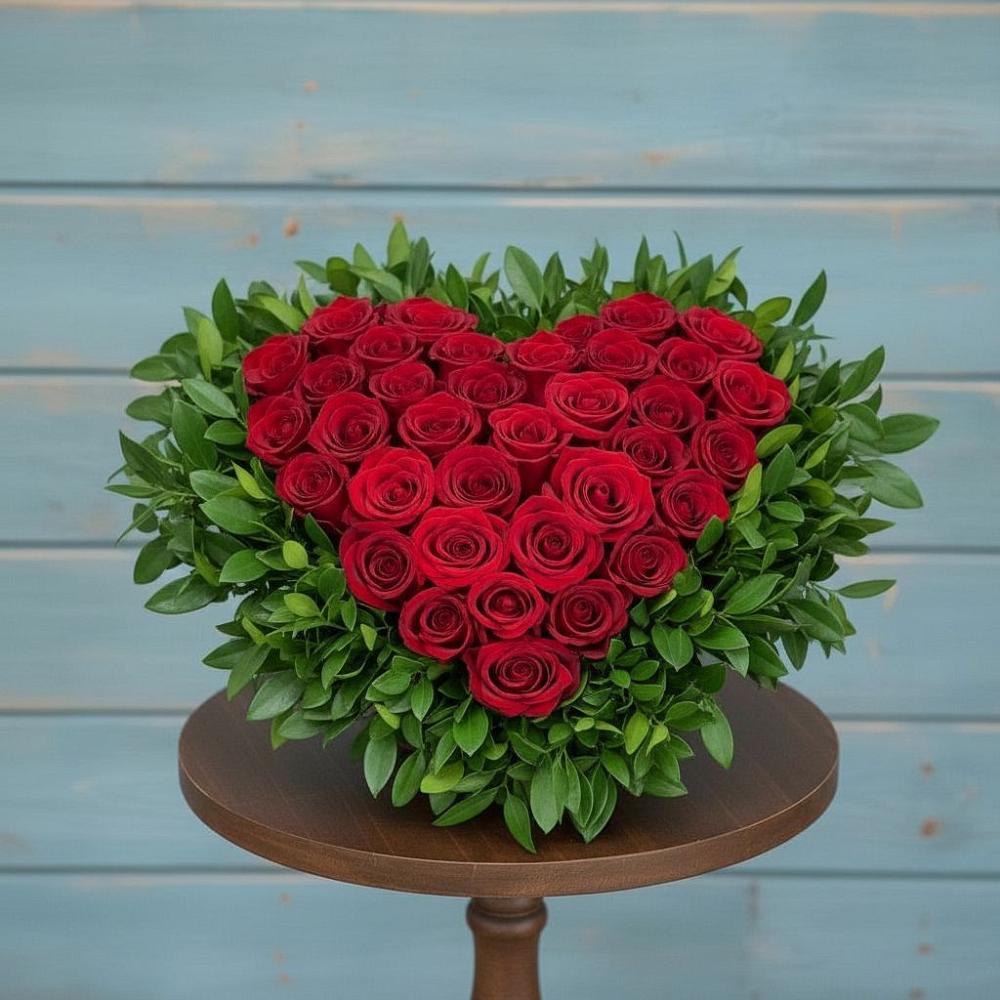 Цветочная композиция из Розы в виде сердца в Архангельском Ставропольского края