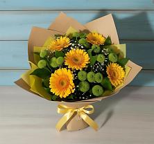 Букет цветов из:  Герберы и Хризантемы в Архангельском Ставропольского края