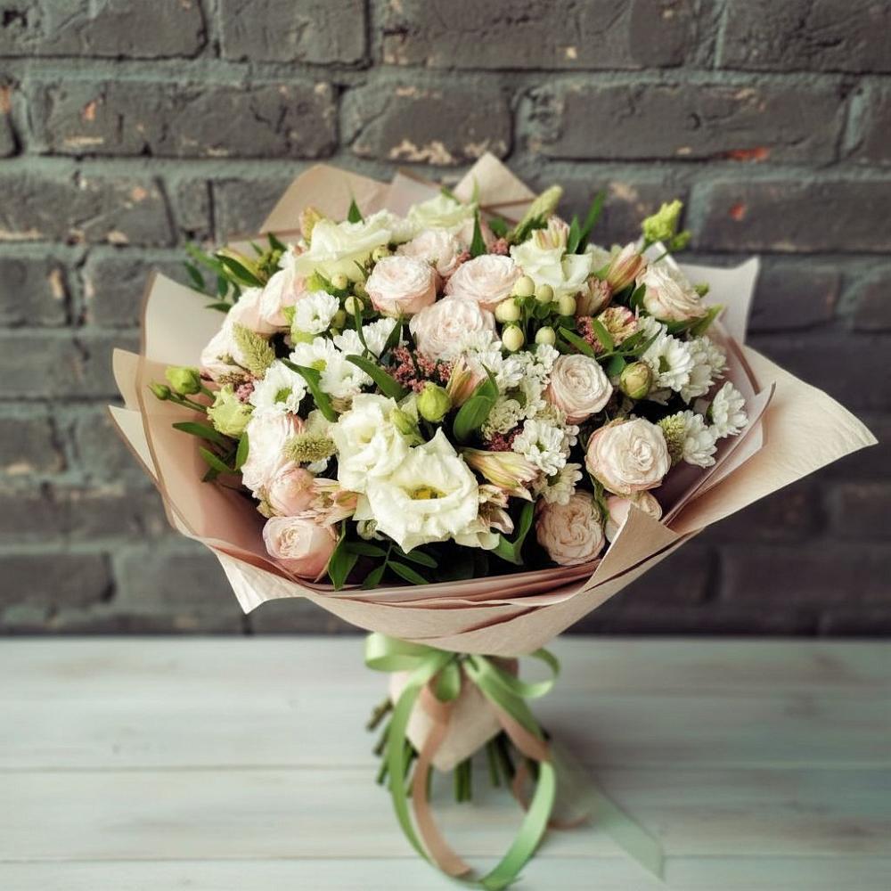 Букет цветов из: Альстромерии, Розы и Хризантемы в Архангельском Ставропольского края
