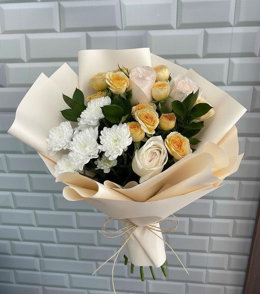 Букет цветов из: Розы и Хризантемы в Архангельском Ставропольского края