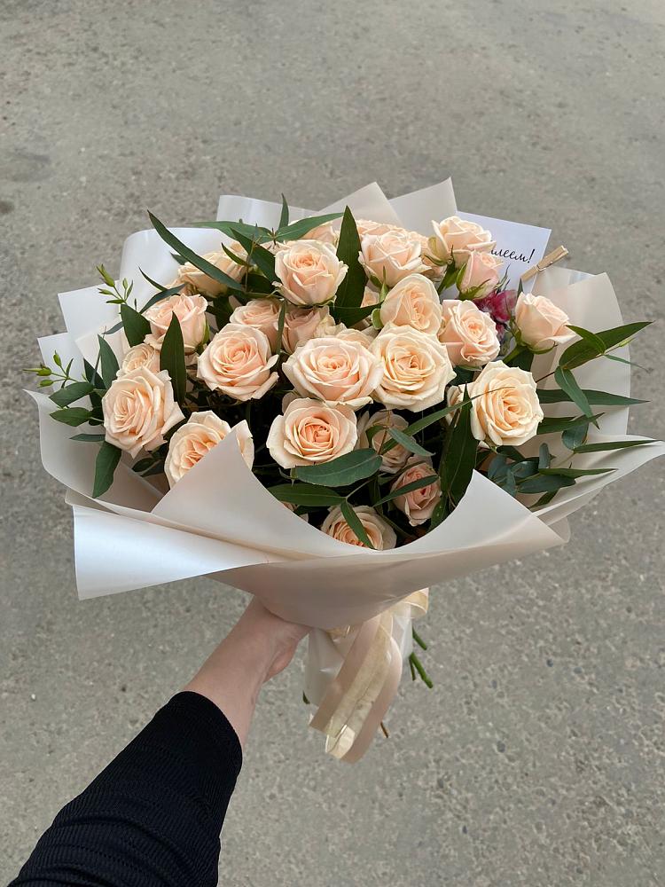 Букет Кремовые розы Латте в Архангельском Ставропольского края