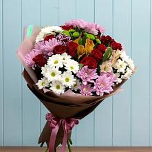 Букет цветов из:  Розы, Хризантемы и Альстромерии в Архангельском Ставропольского края