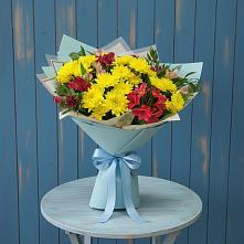 Букет цветов из:  Альстромерии и Хризантемы в Архангельском Ставропольского края