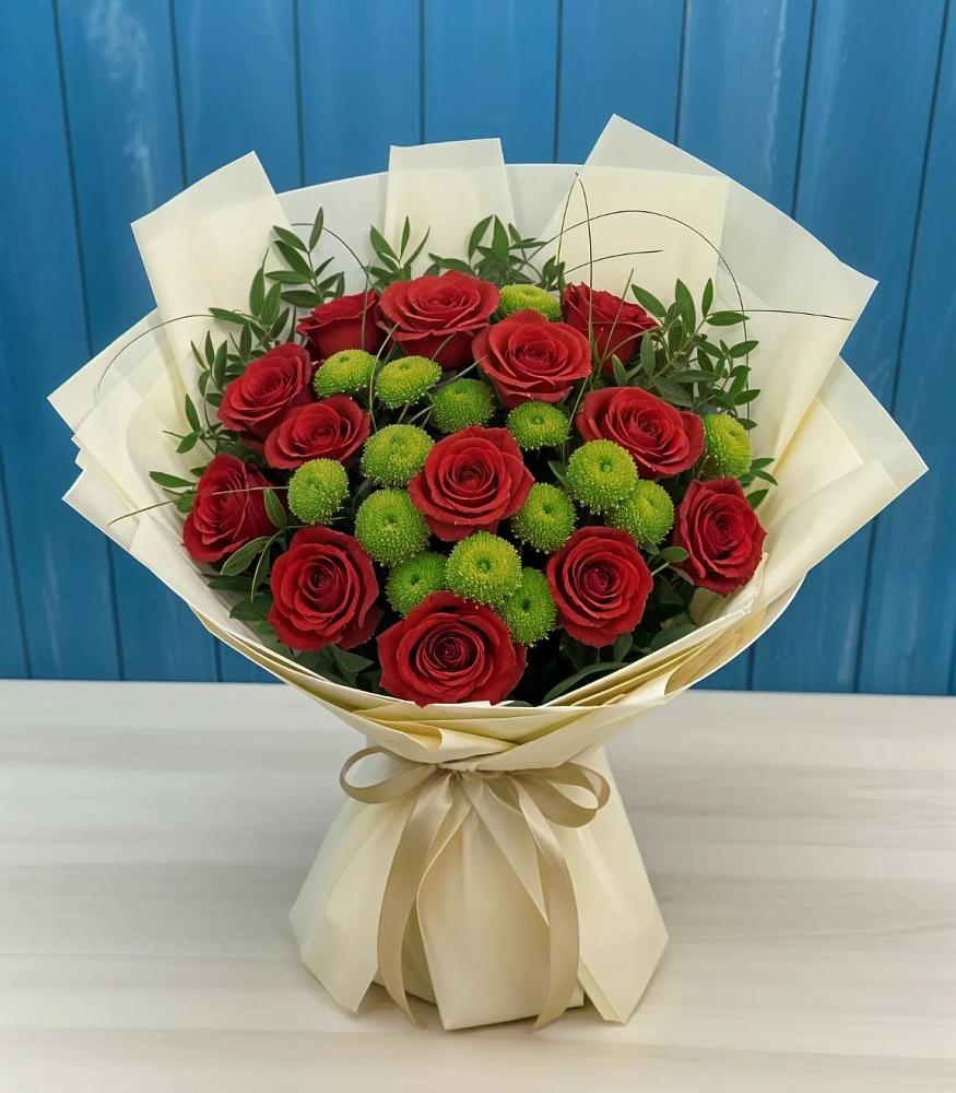 Букет цветов из: Розы и Хризантемы в Архангельском Ставропольского края